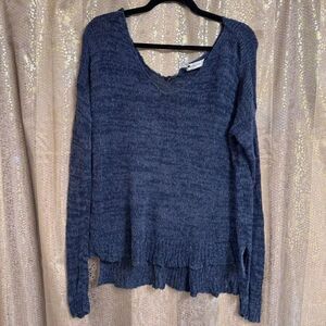 Vintage Abercrombie & Fitch Navy Blue Knit Distressed Boho Grunge Sweater XS/S